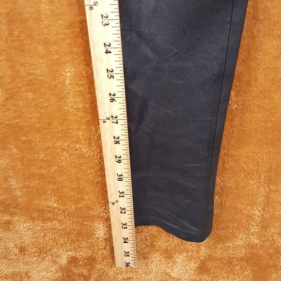 HELMUT LANG Womens Pants Size 4 Black Pull On 100% Leather Leggings PLONGE - Picture 8 of 11